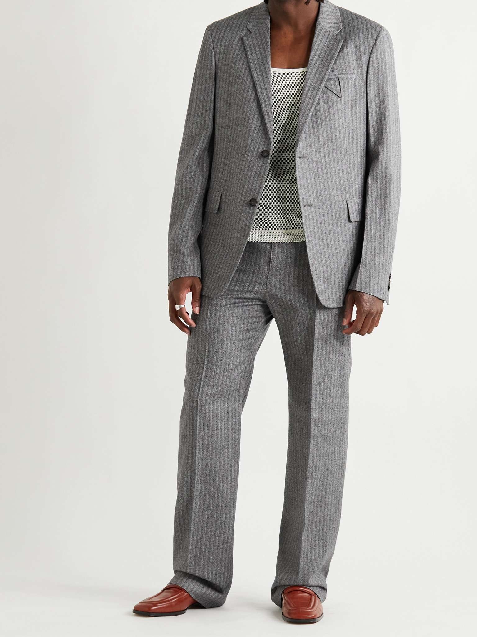 Herringbone Wool-Flannel Suit Trousers - 2