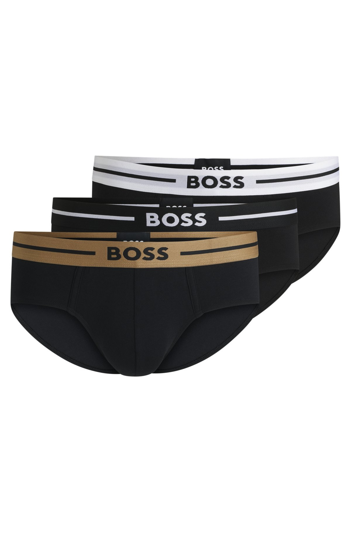 THREE-PACK OF STRETCH-COTTON TRUNKS WITH LOGO WAISTBANDS - 1