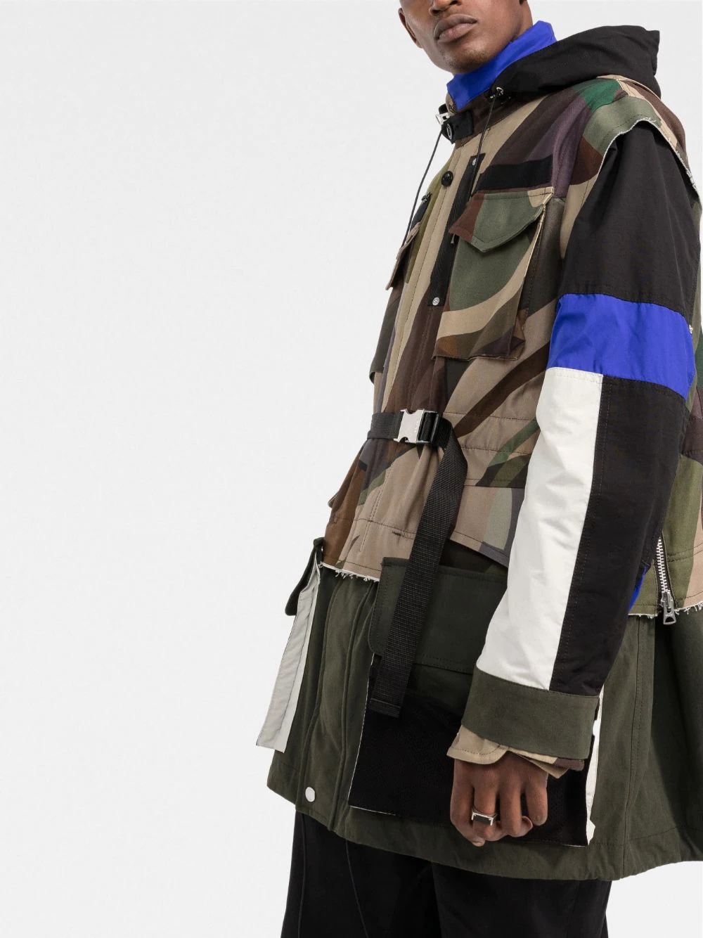 camouflage-print hooded coat - 3