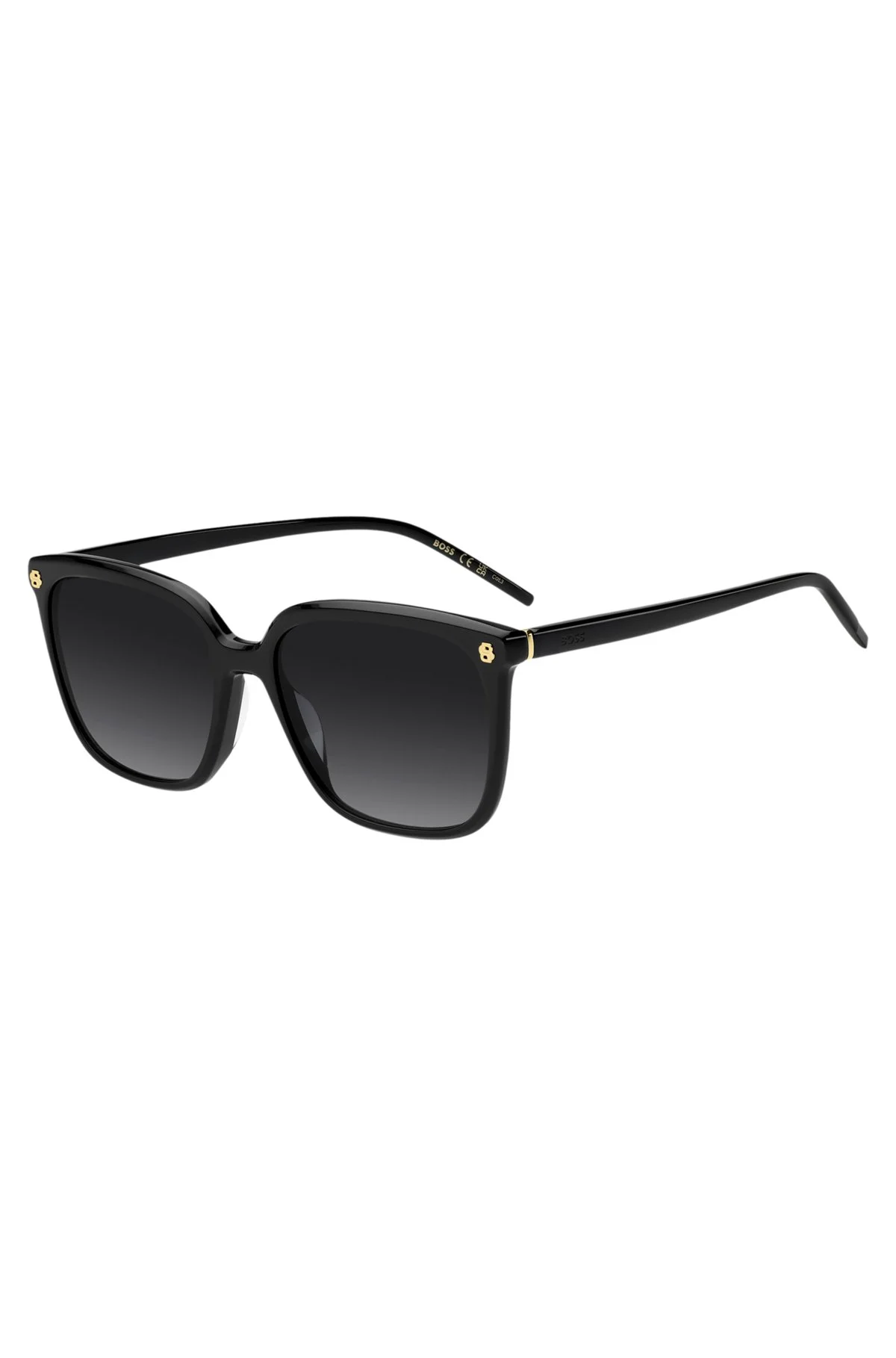 BLACK ACETATE SUNGLASSES WITH GOLD-TONE DOUBLE B MONOGRAMS - 1