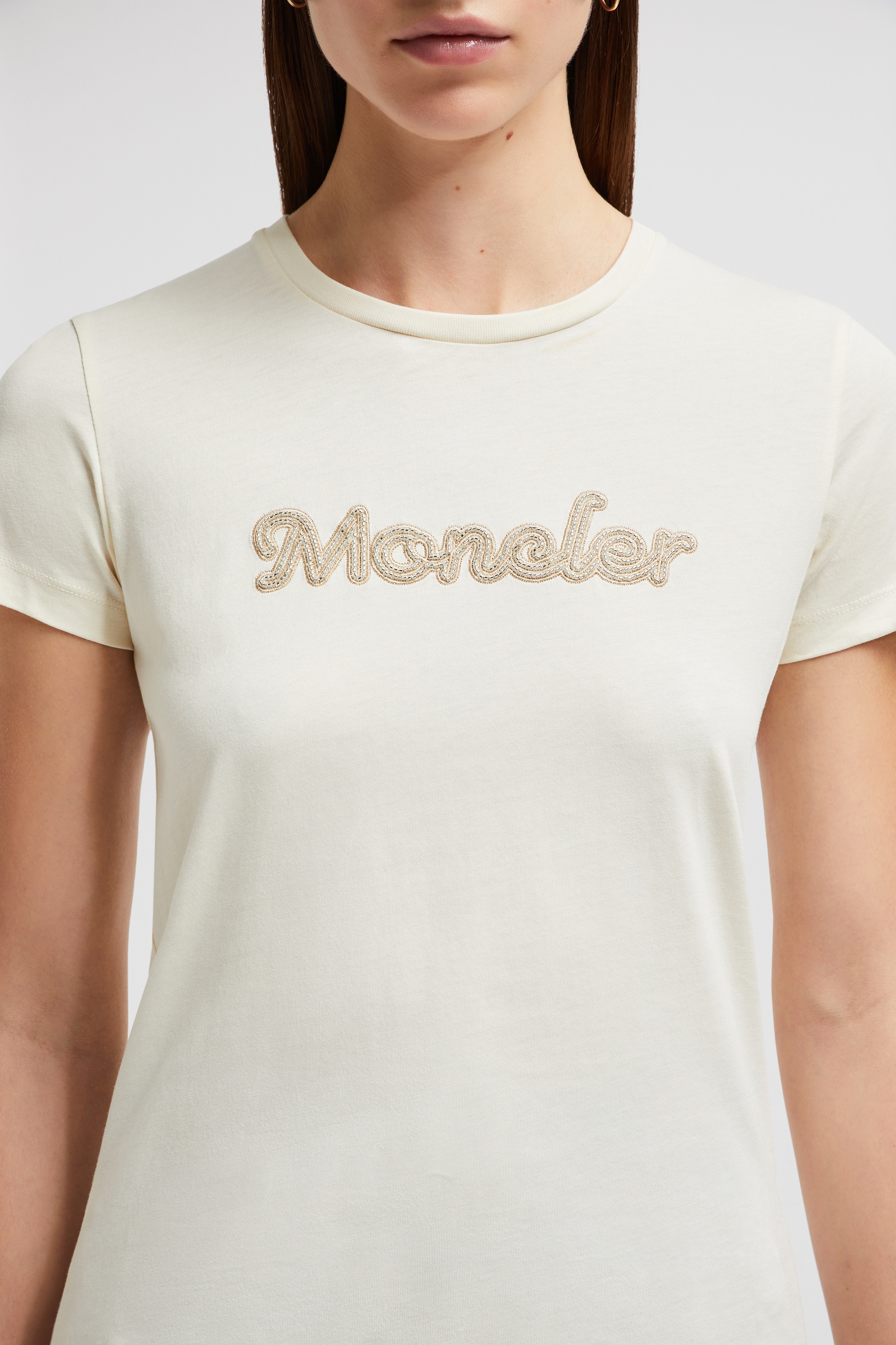 Pearl-Embroidered Logo Cotton T-Shirt - 6