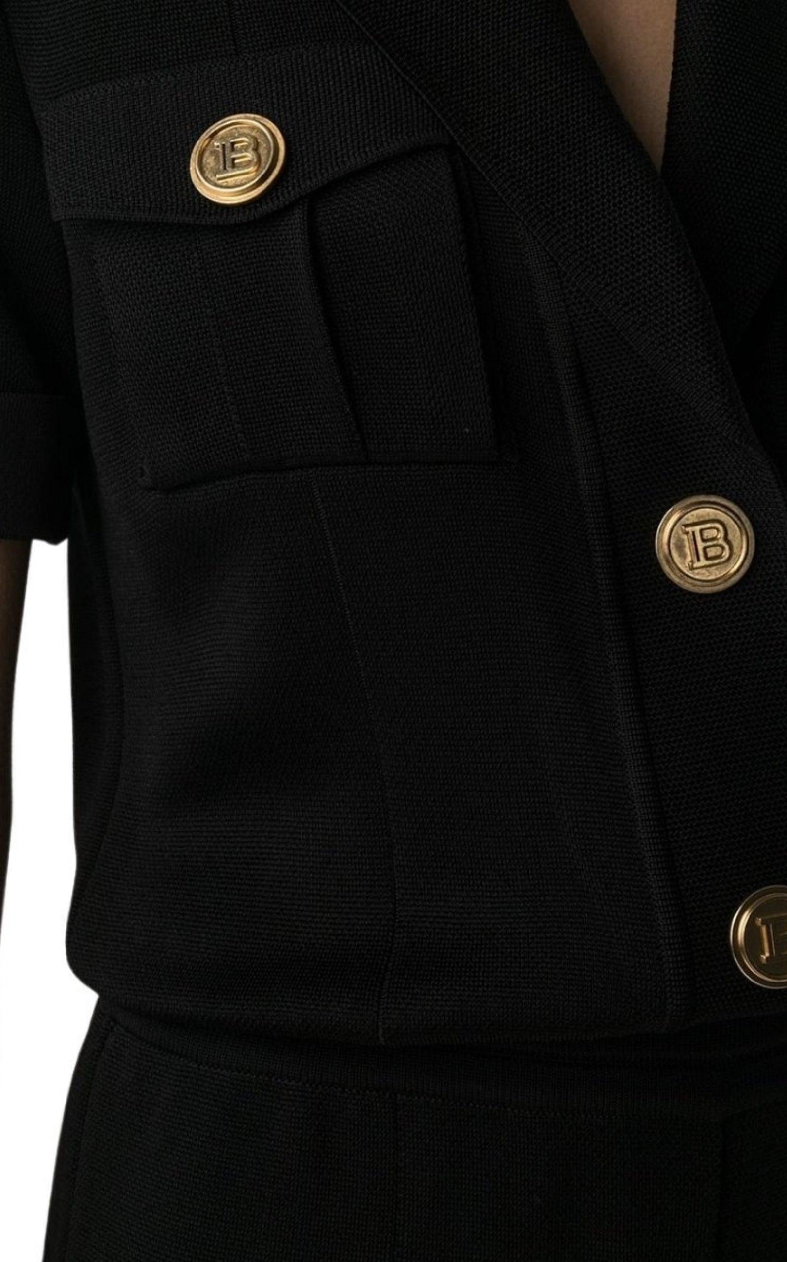 Peak Lapel Knitted Jumpsuit - 5