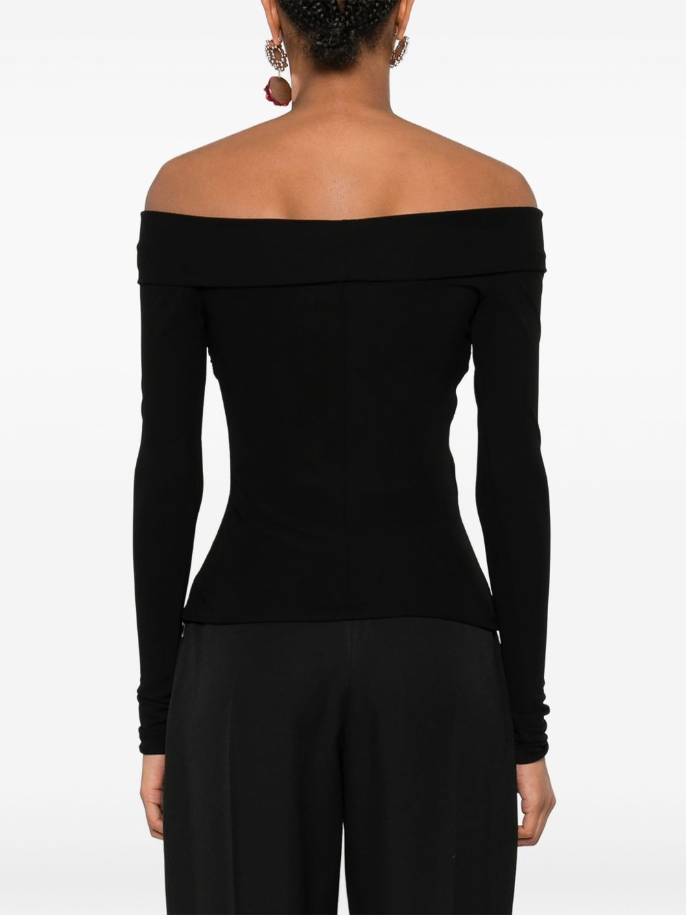 off-shoulder twist-front top - 4