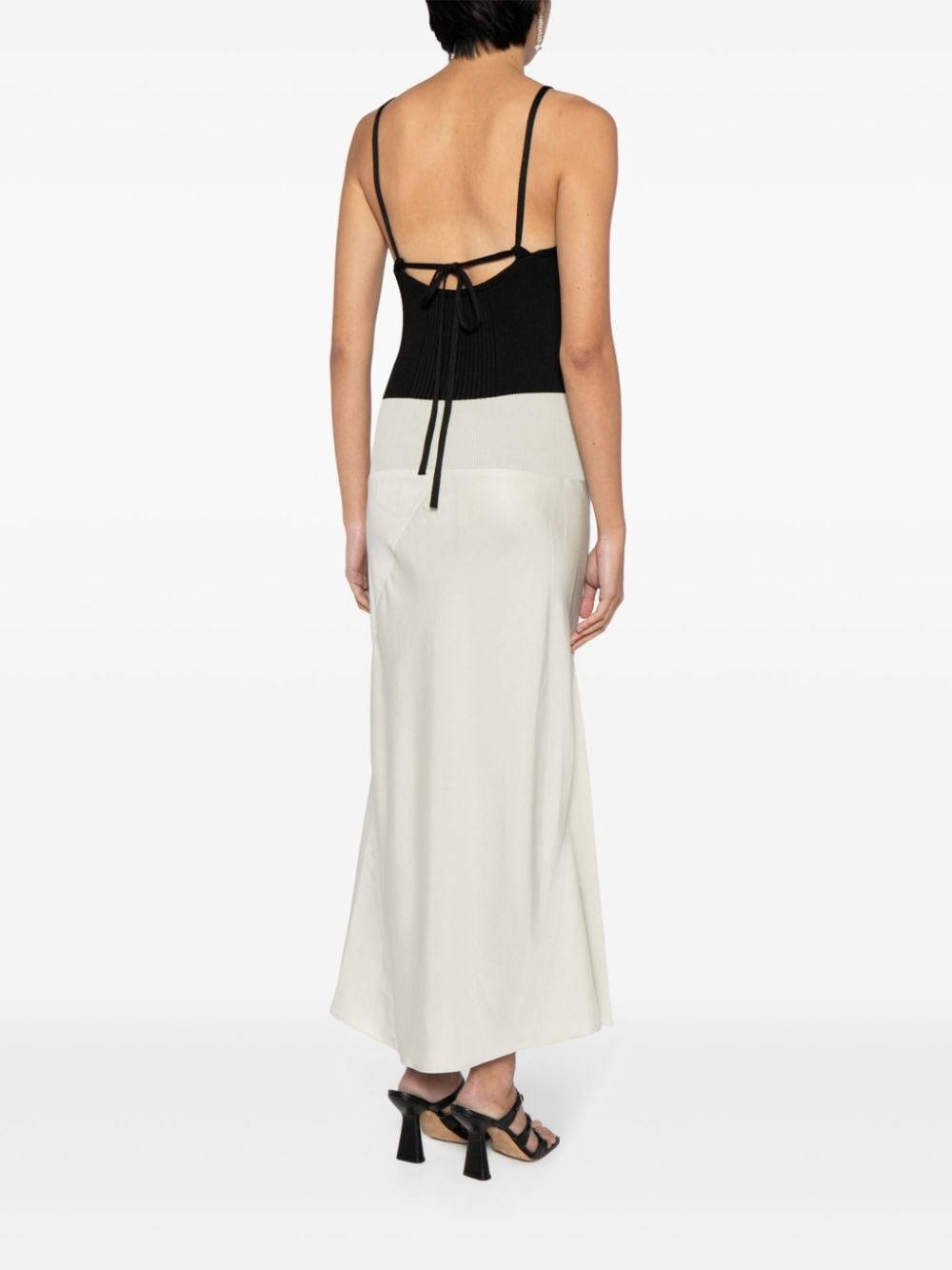 two-tone ribbed maxi dress - 4