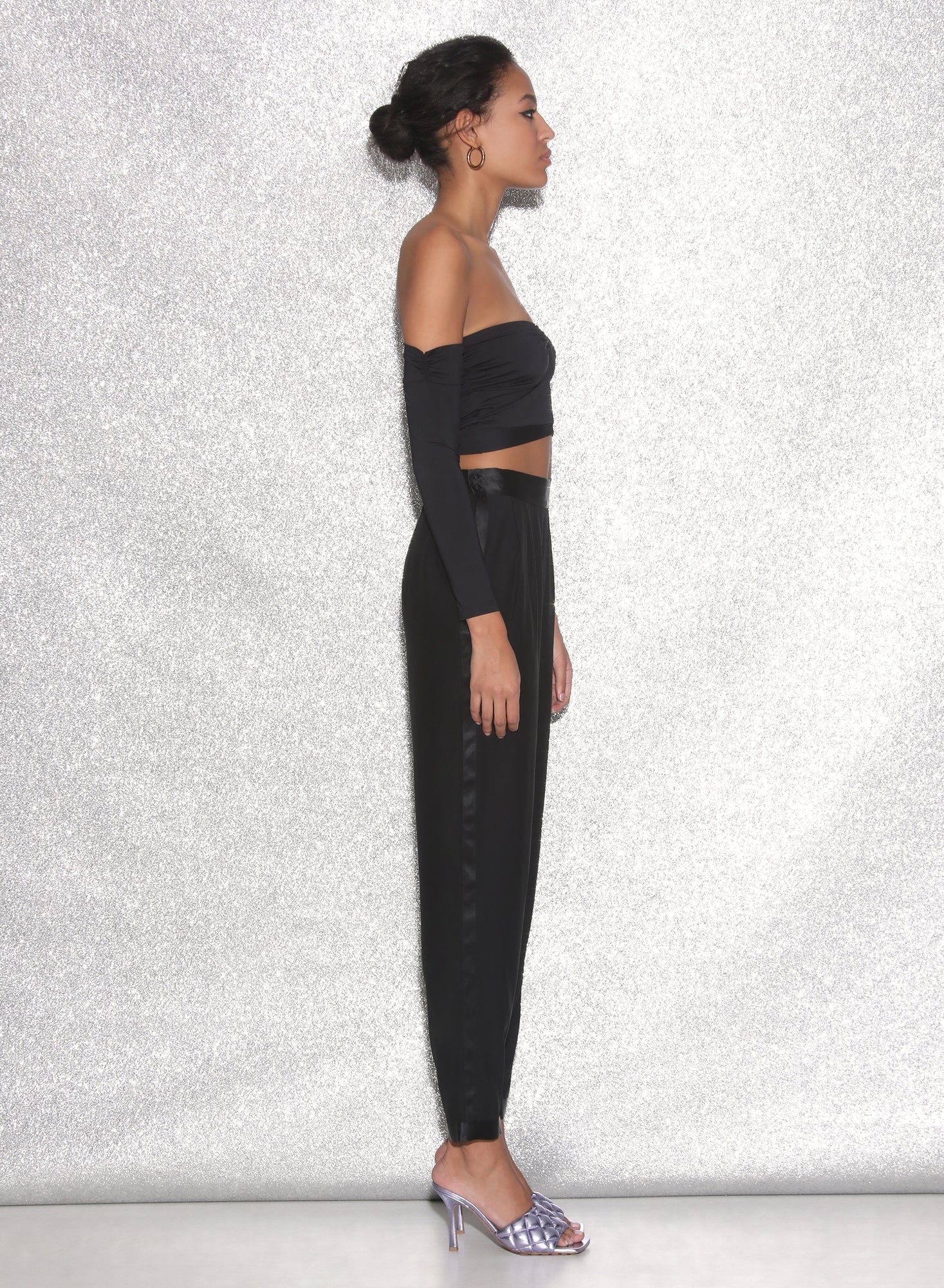 Jersey Draped Crop Top - 5