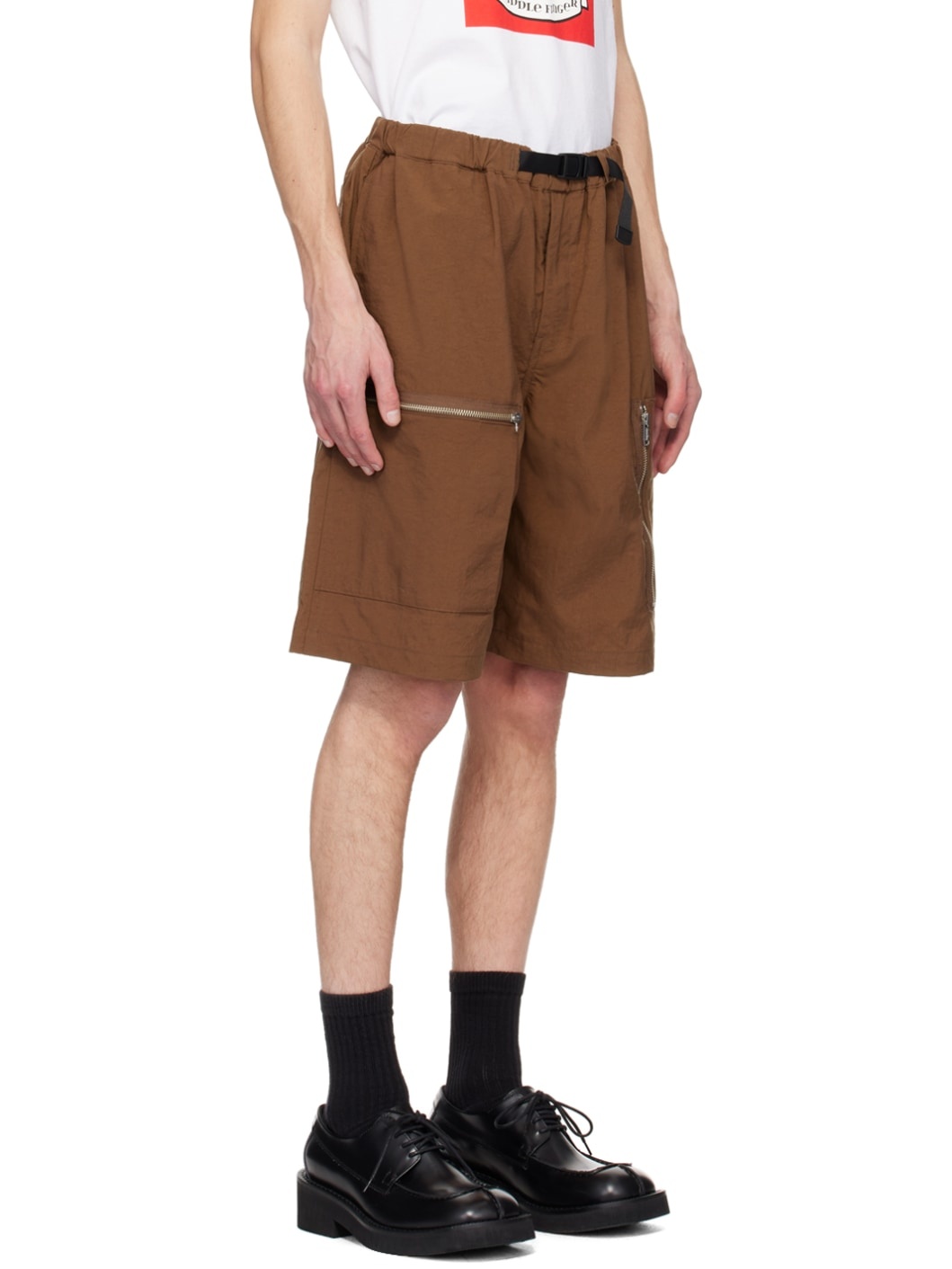 Brown Zip Shorts - 2