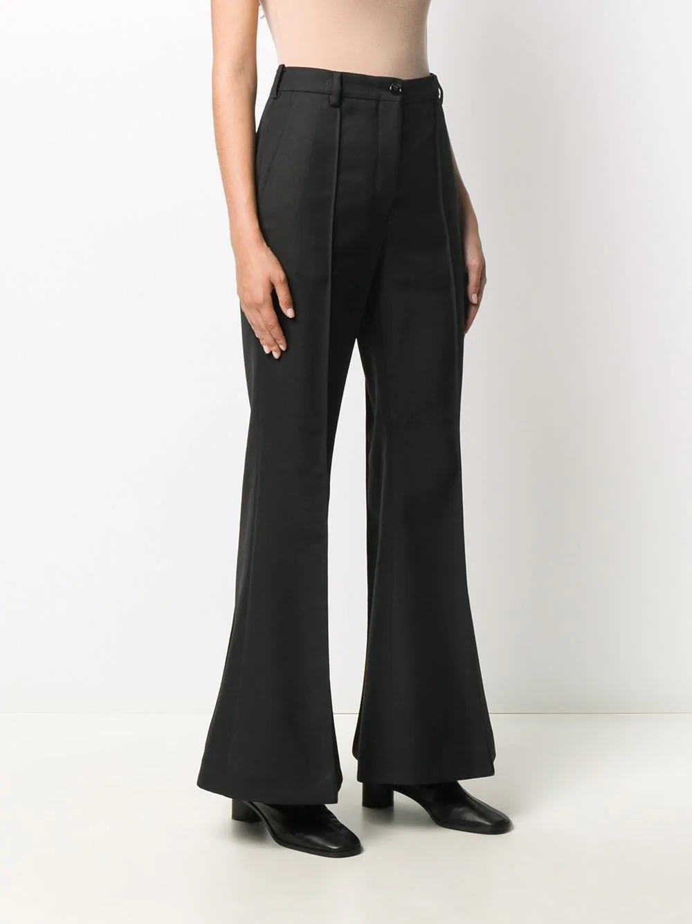 flared high-waisted tailored trousers - 3