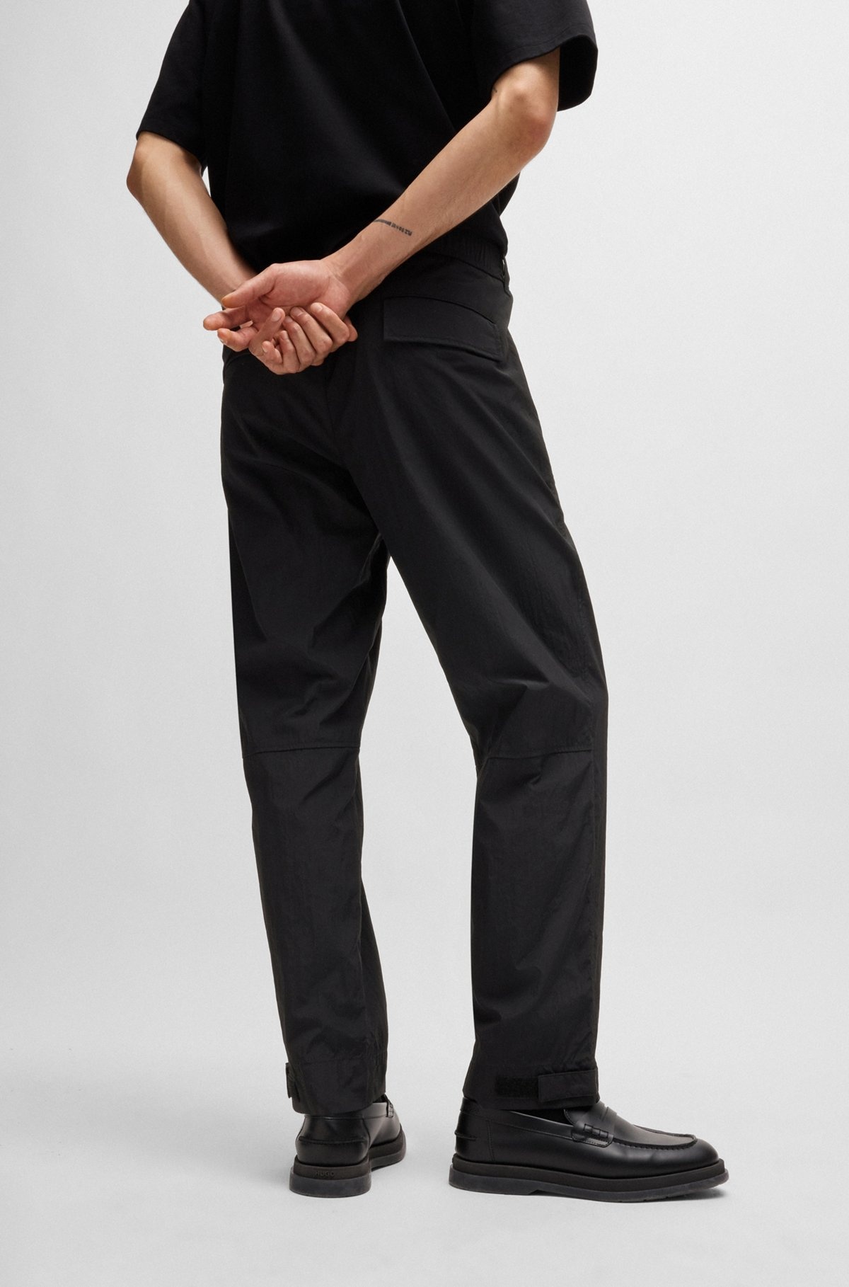 REGULAR-FIT TROUSERS IN WATER-REPELLENT FABRIC - 4