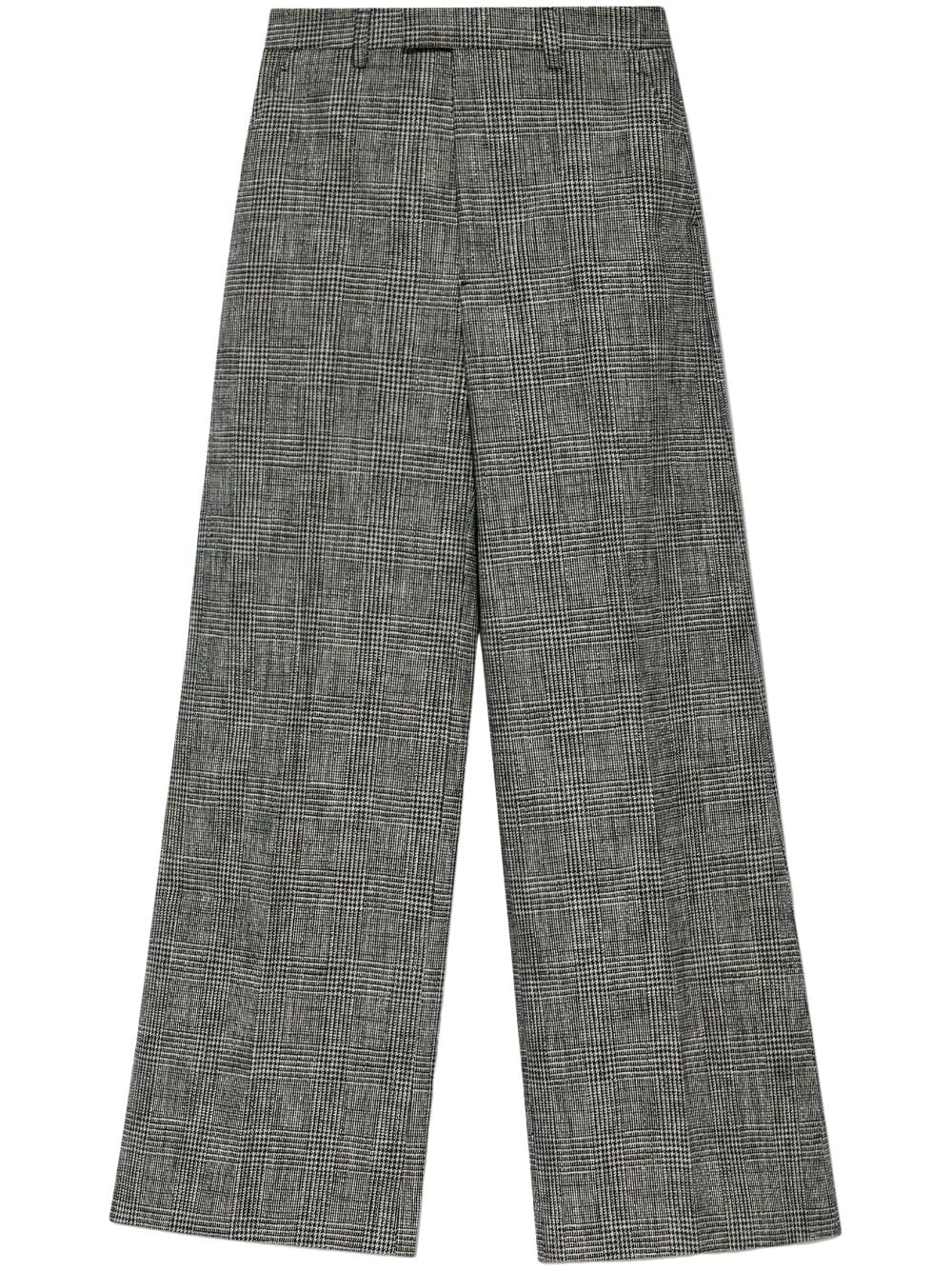 checked wide-leg trousers - 1