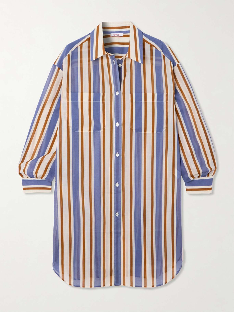 Season striped cotton-voile shirt Blue - 1