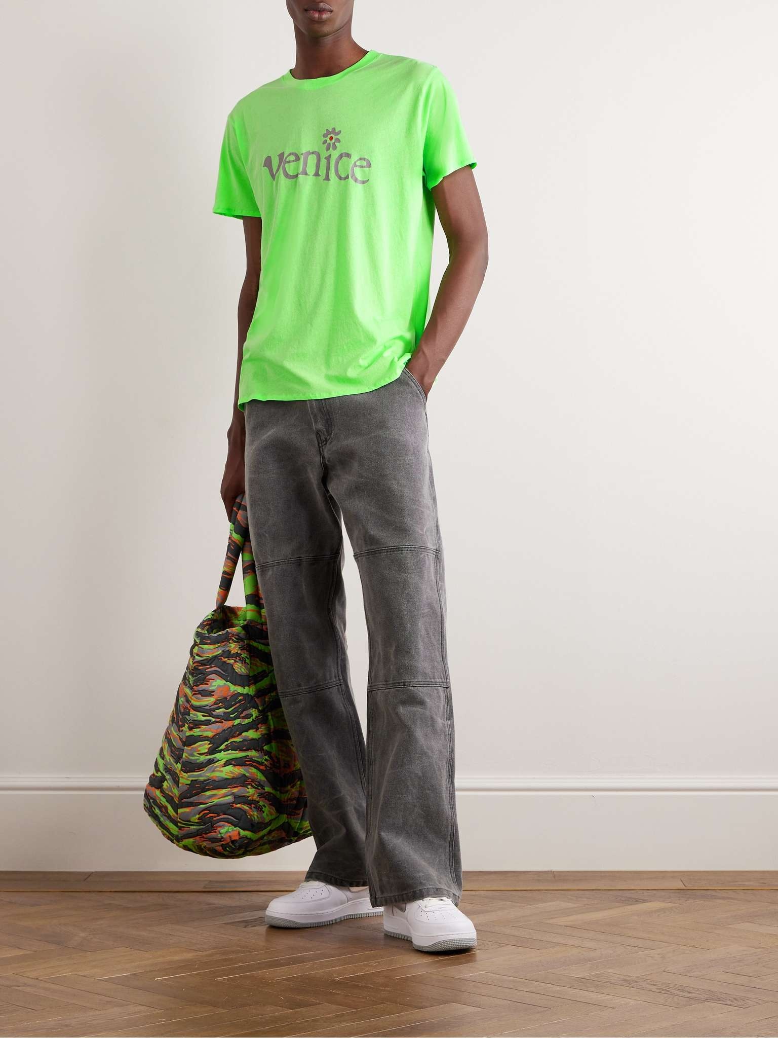 ERL Printed cotton jersey Ｔシャツ ERL Printed Cotton-Jersey T-Shirt | REVERSIBLE