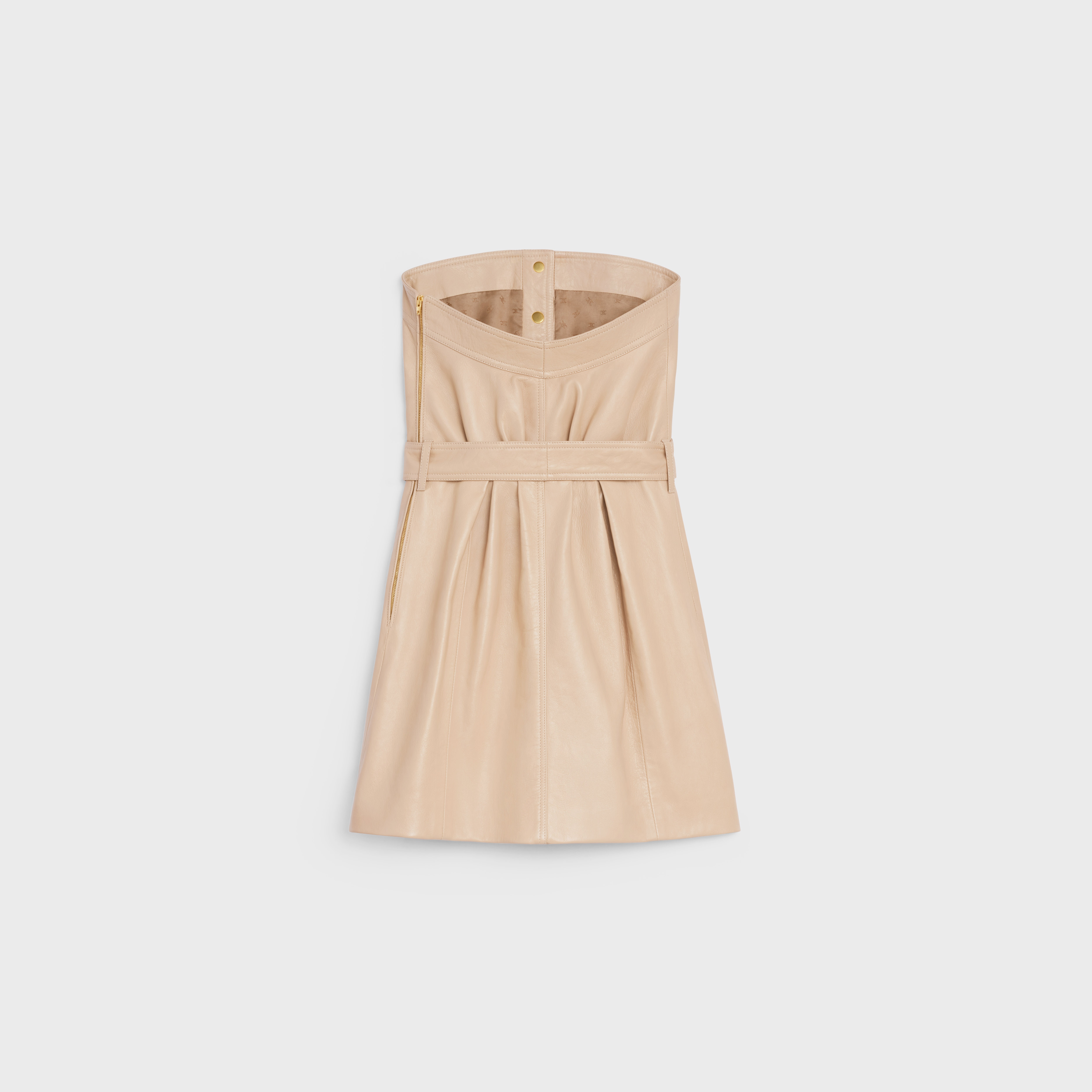 BELTED BUSTIER DRESS IN SOFT LAMBSKIN - 2
