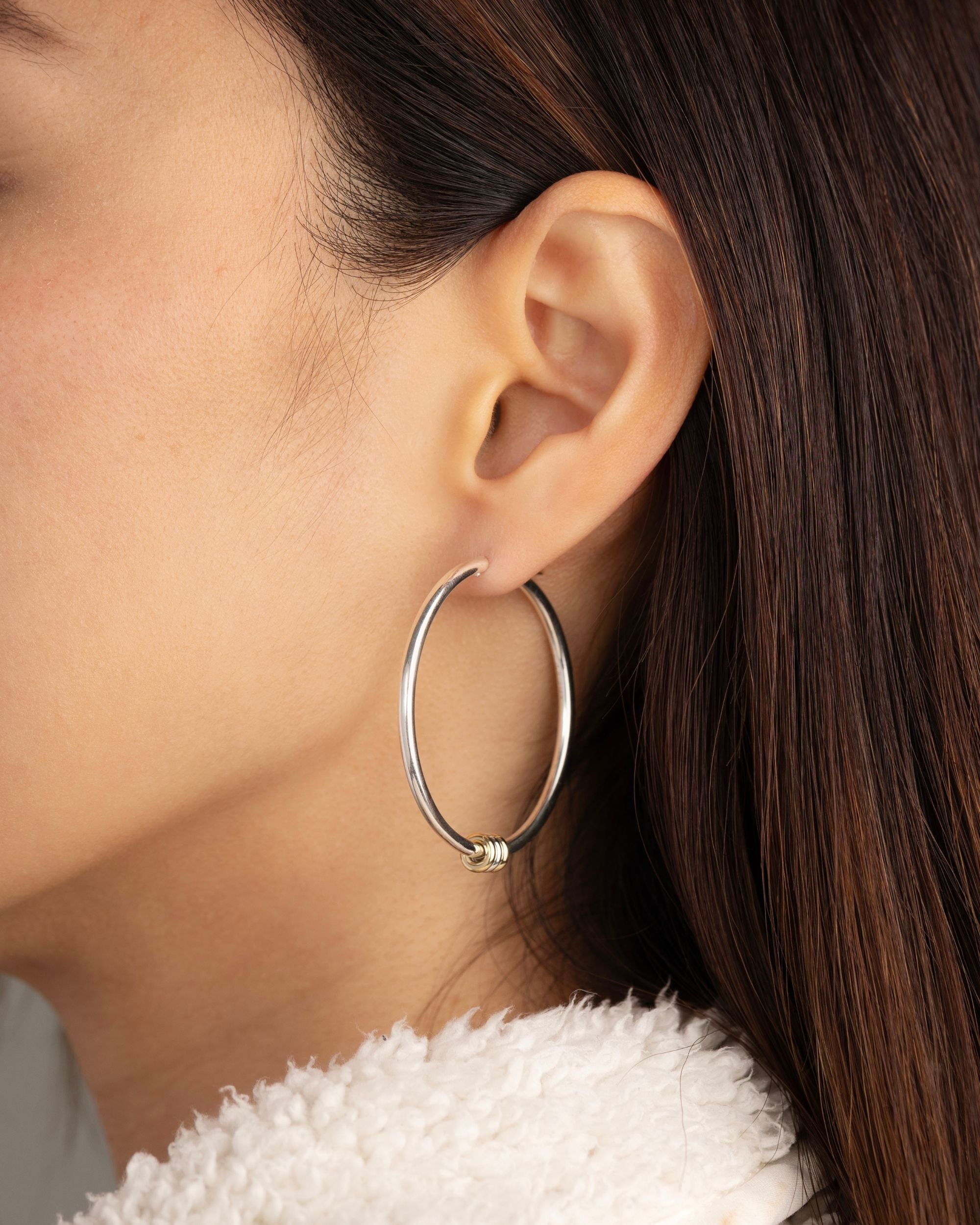 Pegasus Sterling Silver & 18k Gold Hoop Earrings - 2