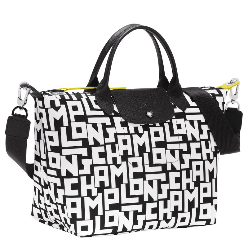 Le Pliage LGP L Handbag Black/White - Canvas 3
