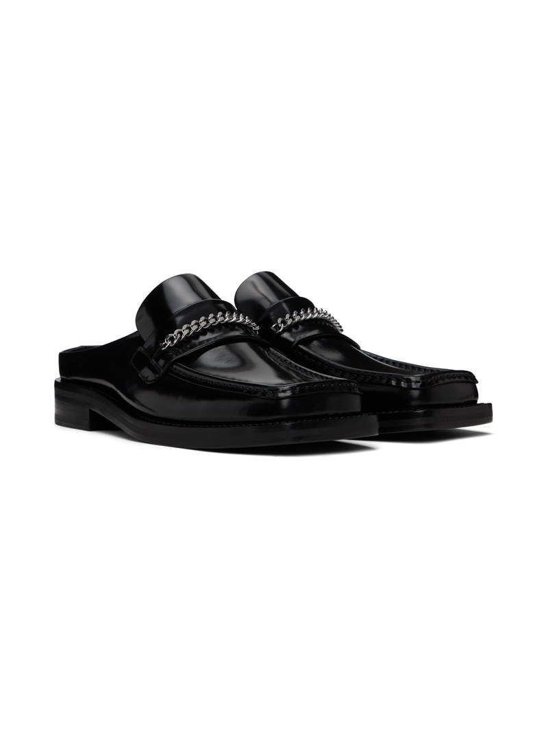 Black Square Toe Mules 4