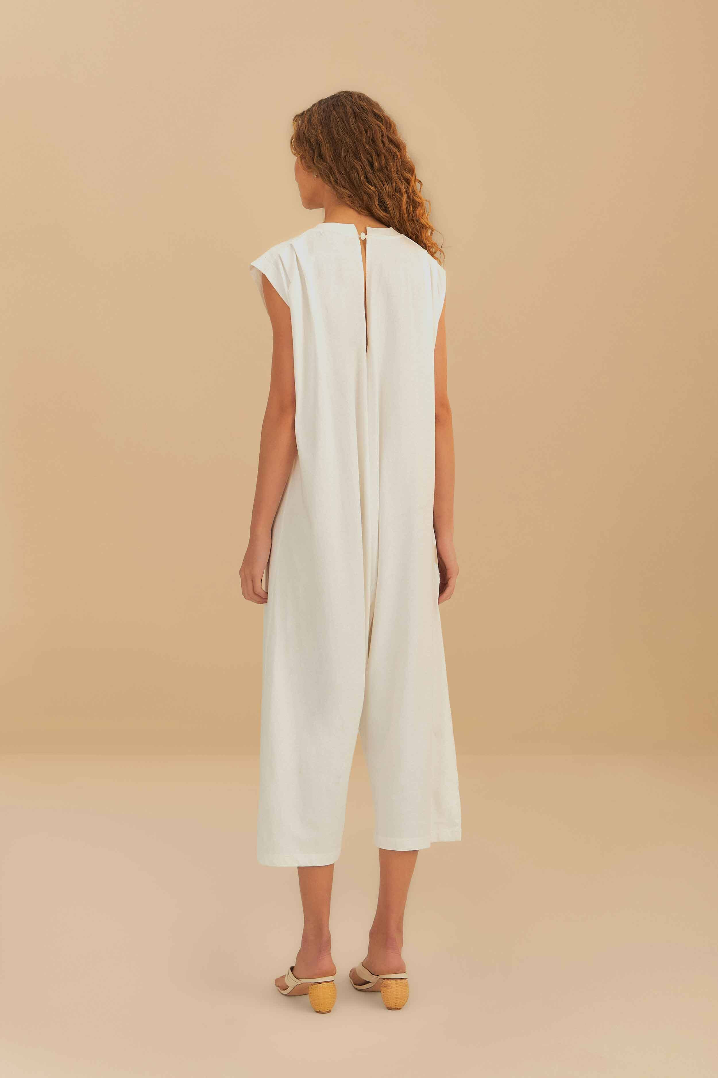 Off-White Rio Sleeveless Organic Cotton Jumpsuit - 5