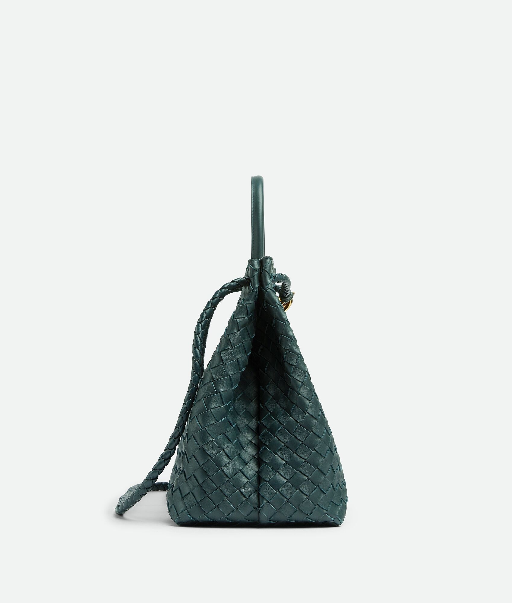 Andiamo Large Leather Tote Bag in Green - Bottega Veneta