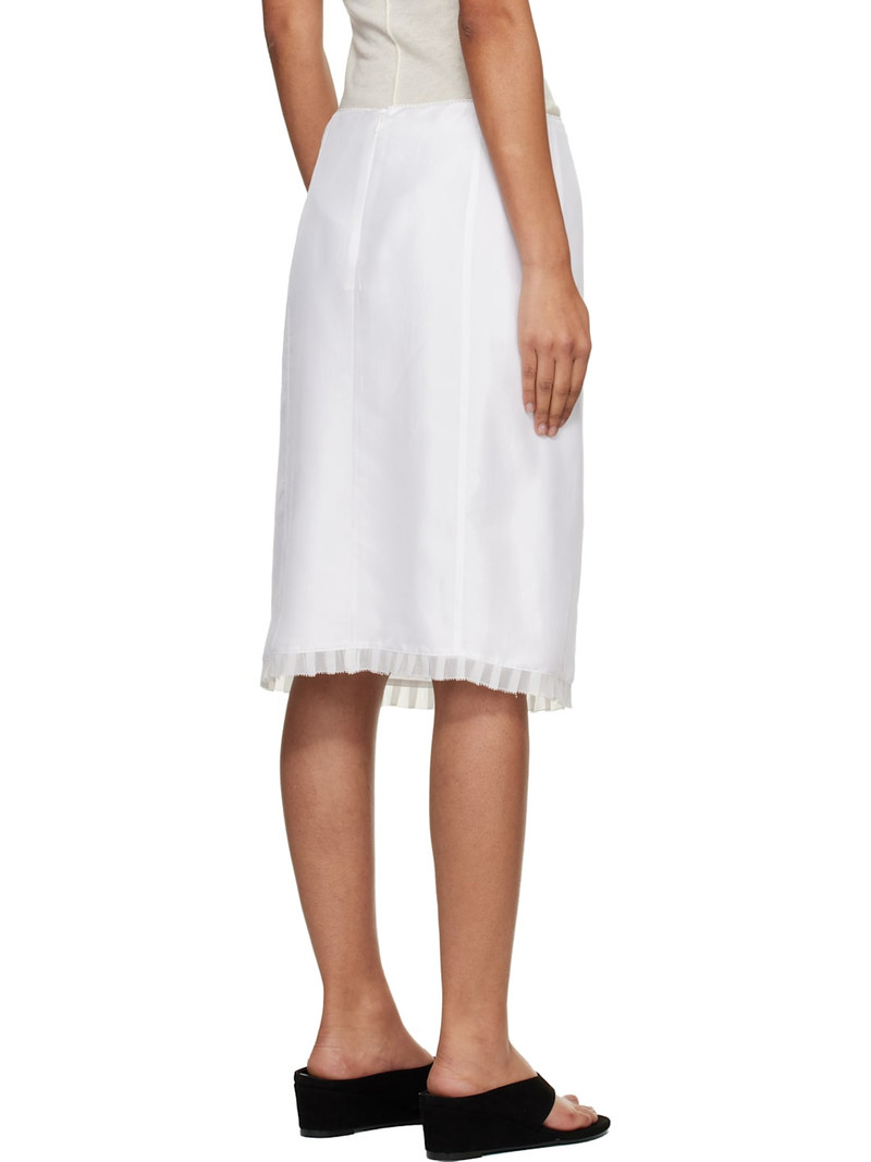 White H-Line Laced Midi Skirt 3
