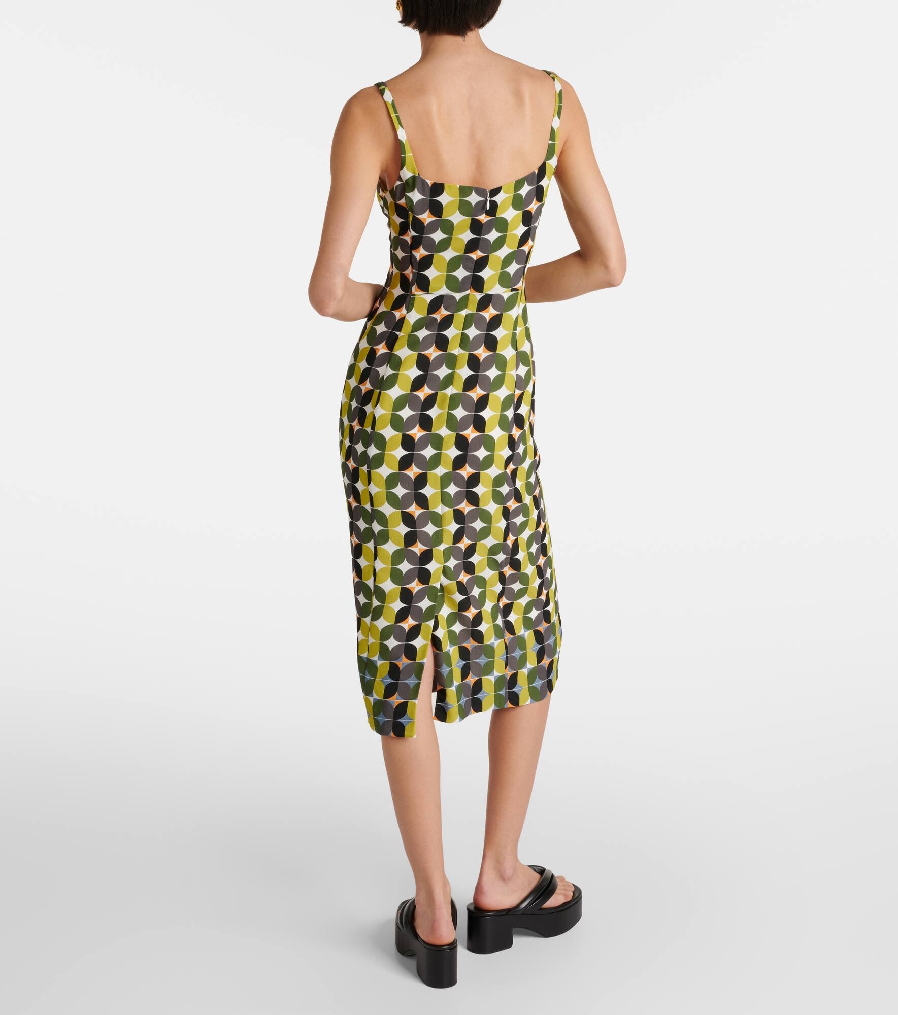 Printed crêpe midi dress - 3