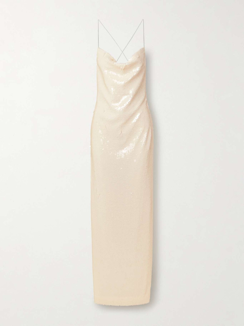 Open-back sequined tulle maxi dress - 1