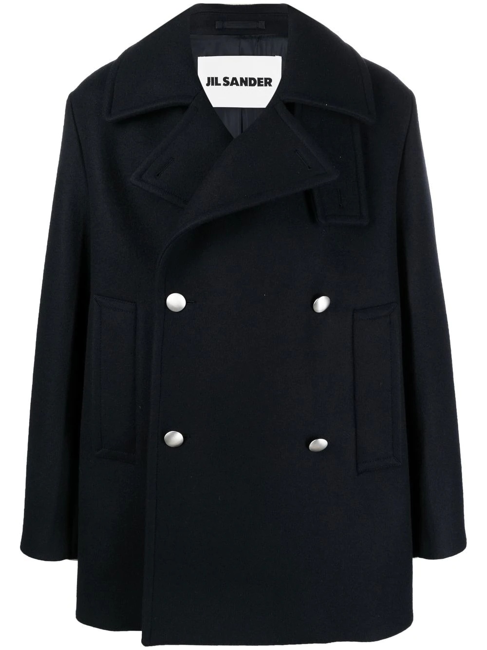 notched-colar double-breasted coat - 1