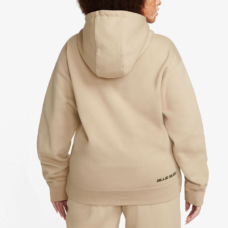 Men's Nike x Billie Eilish Crossover Solid Color Cotton Hooded Long Sleeves Us Edition Brown DQ7750- - 4