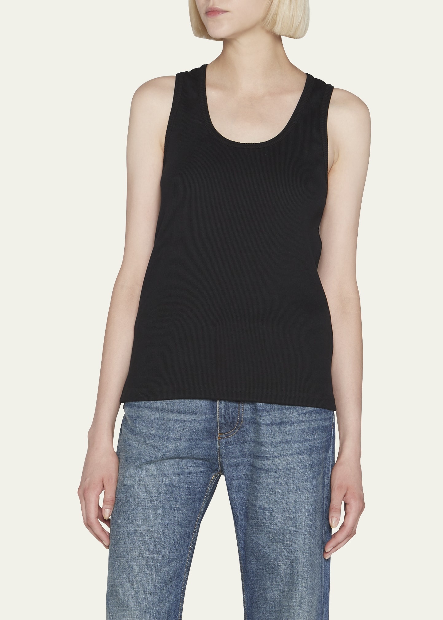 Dry Stretch Cotton Ribbed Tank Top - 4