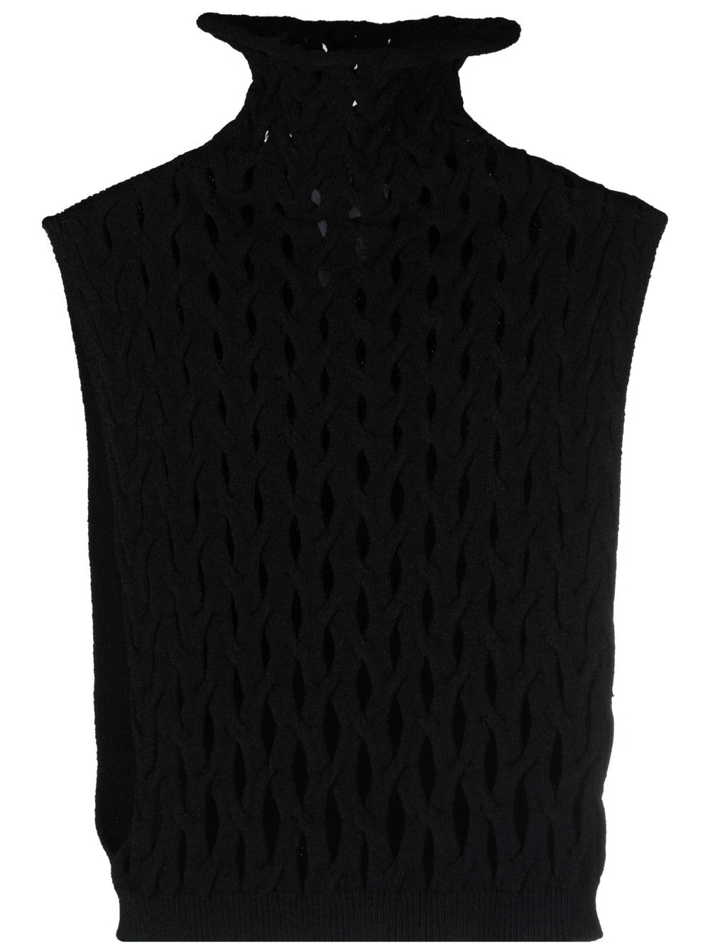 lattice-knit roll-neck vest - 1