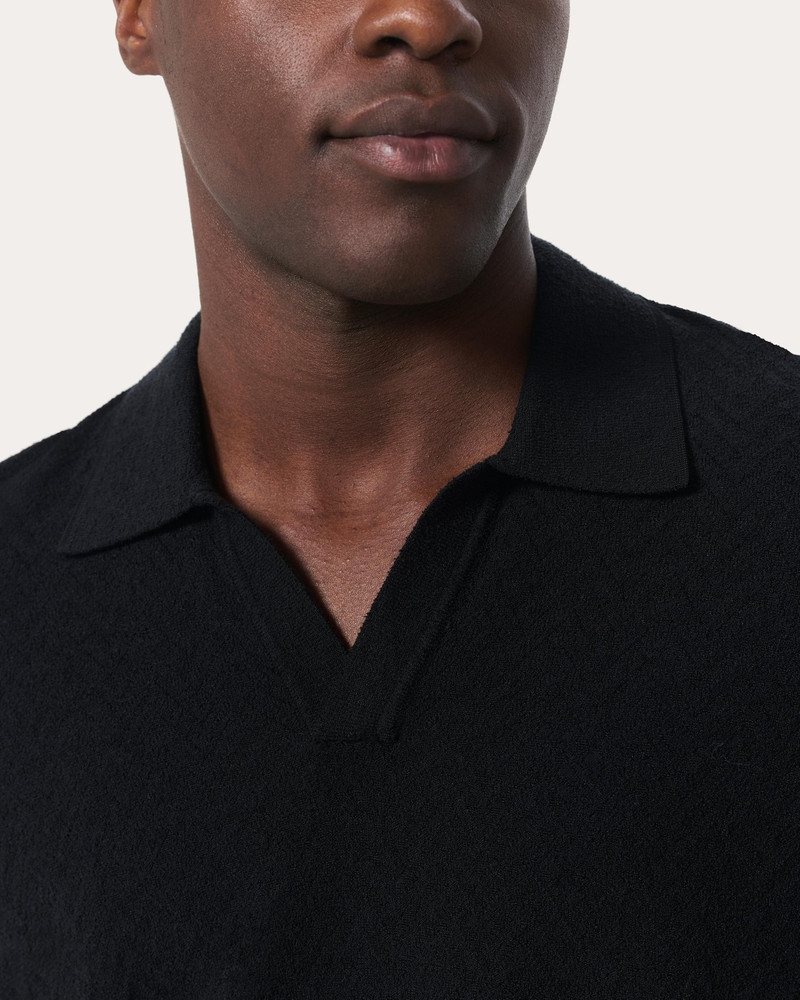 Zuma Herringbone Knit Polo Shirt Terry Toweling 4