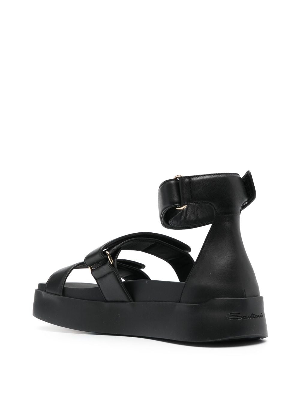 touch-strap leather sandals - 3