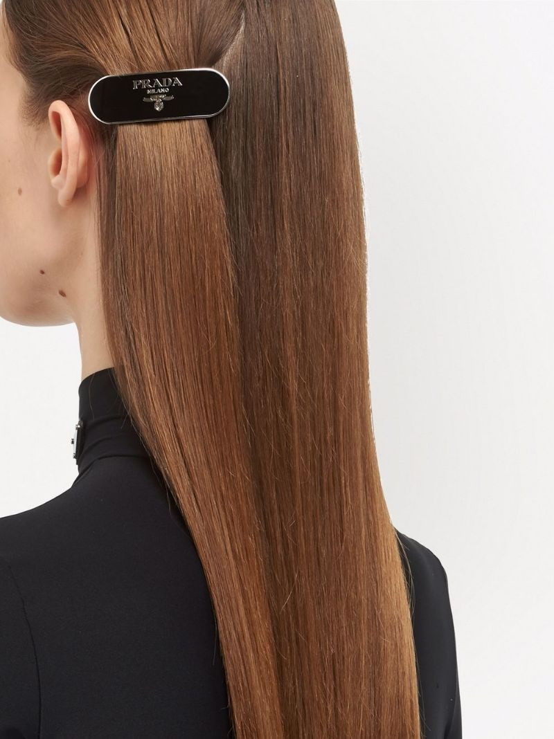 Prada logo-plaque hair clip outlook