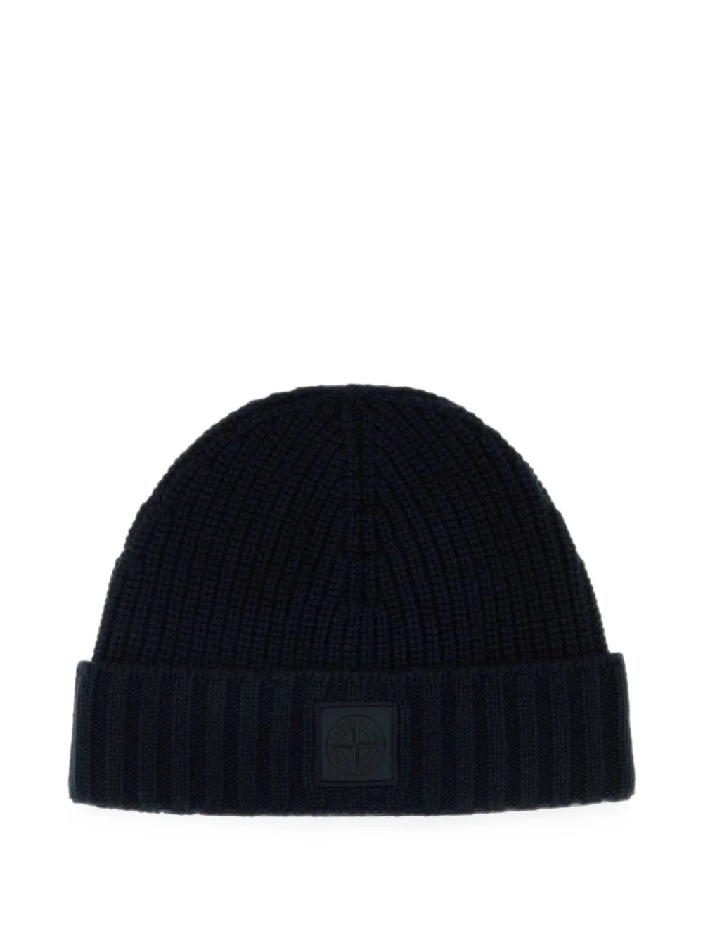 logo-patch ribbed-knit beanie hat - 1