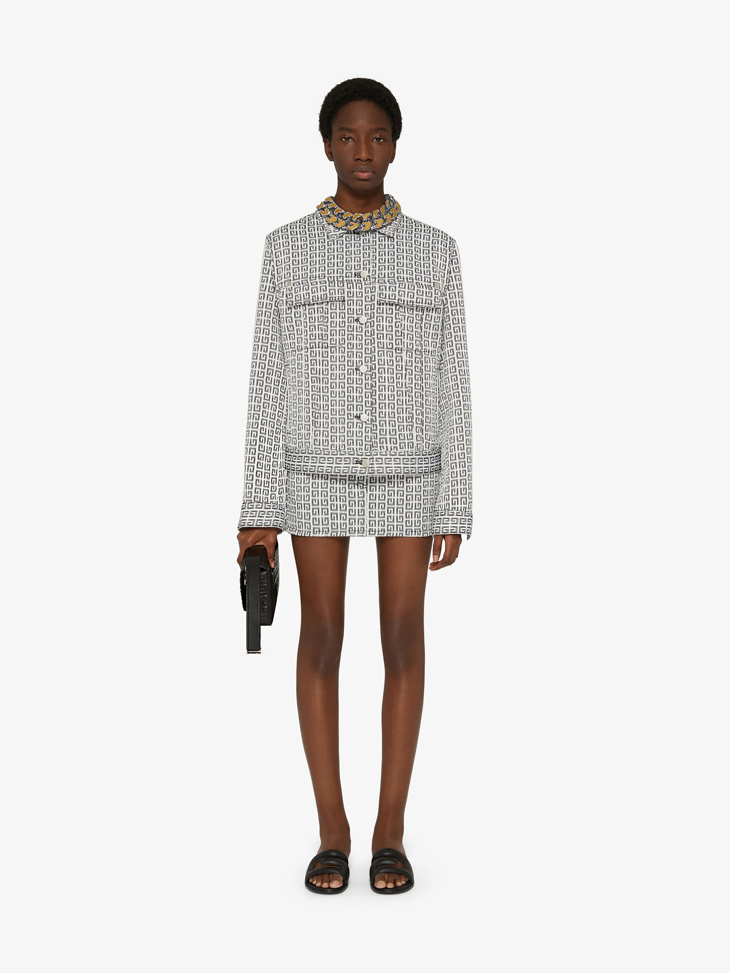 MINI SKIRT IN 4G JACQUARD DENIM EFFECT - 2