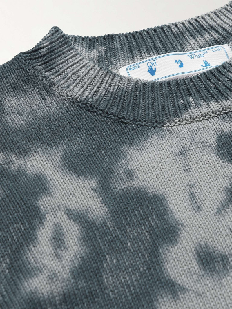 Logo-Intarsia Tie-Dyed Cotton-Blend Sweater 5
