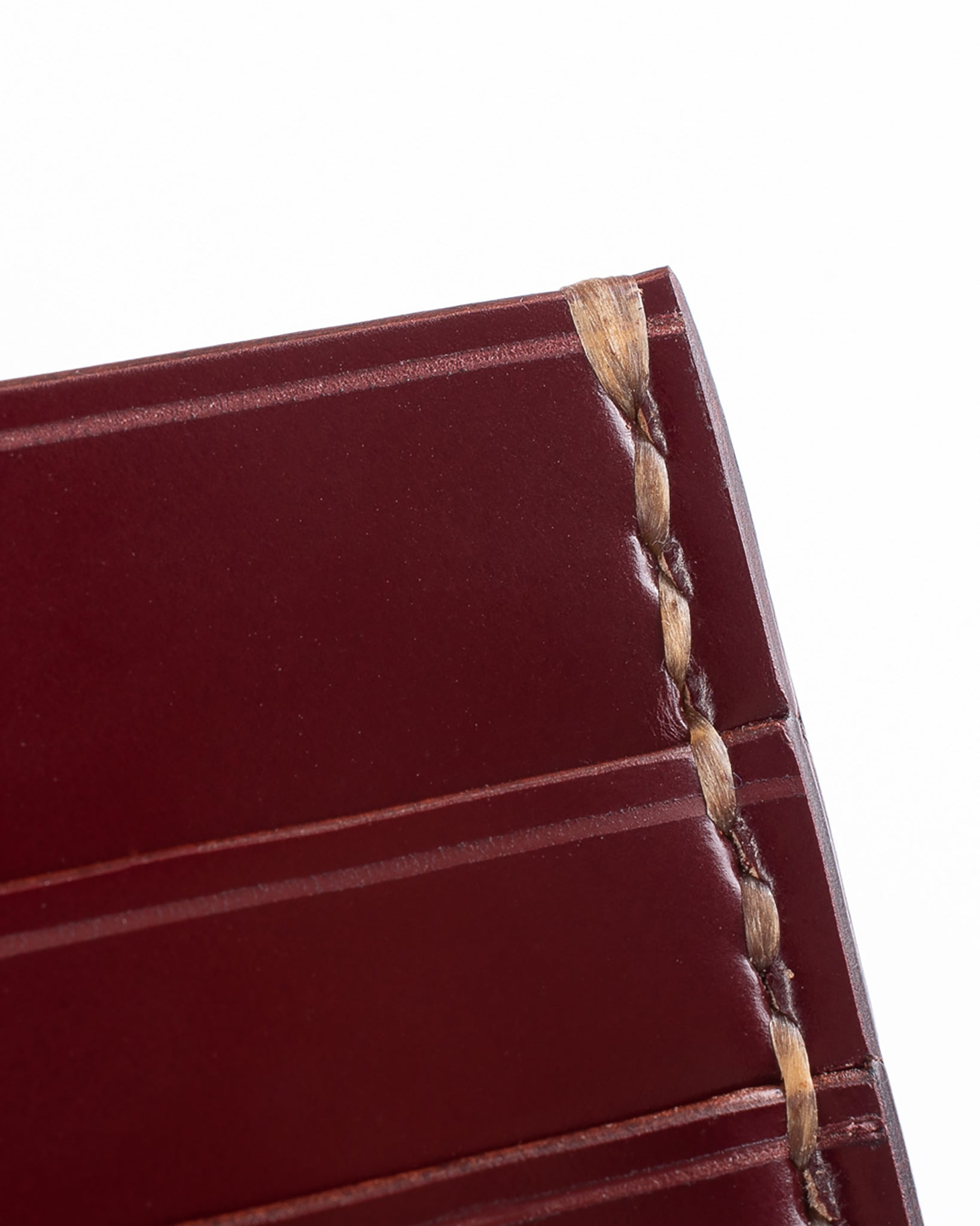 IHG-089-OXB Shell Cordovan Card Holder - Oxblood - 4