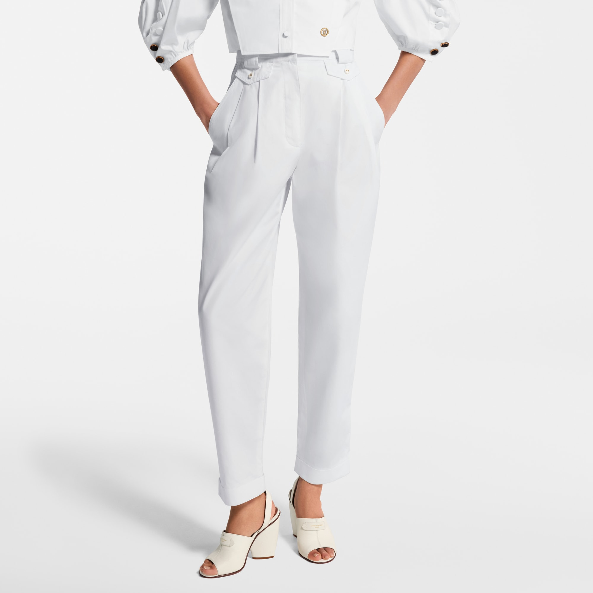 Cuffed Wide-Leg Pants - 4