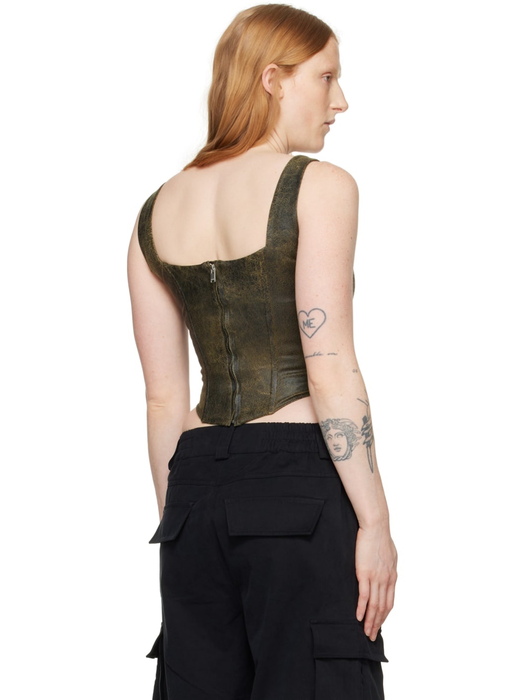 SSENSE Exclusive Brown Faux-Leather Tank Top - 3