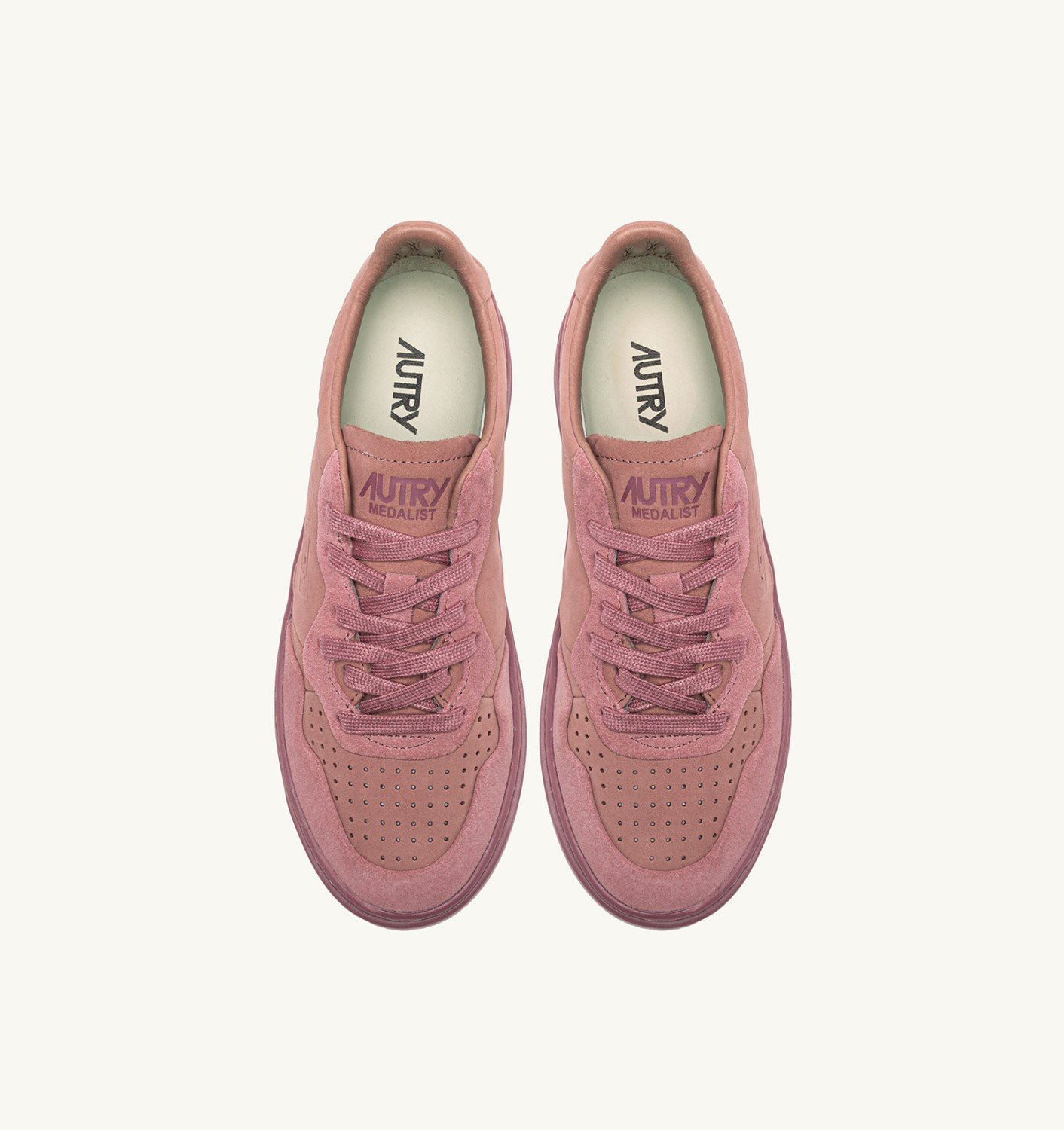 MEDALIST LOW SNEAKERS IN ASH ROSE NUBUCK LEATHER AND SUEDE - 6