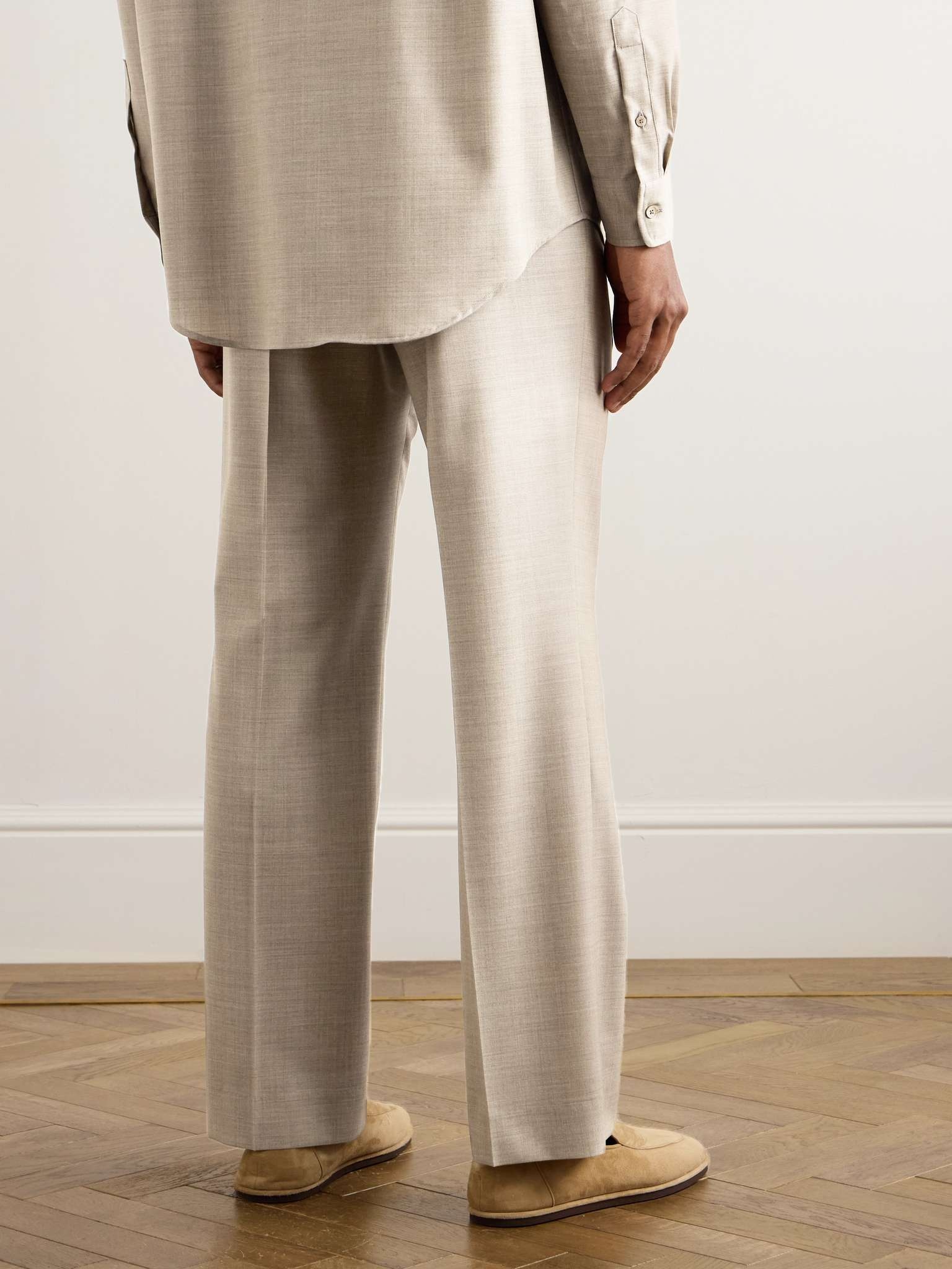 Straight-Leg Pleated Wool Trousers - 4