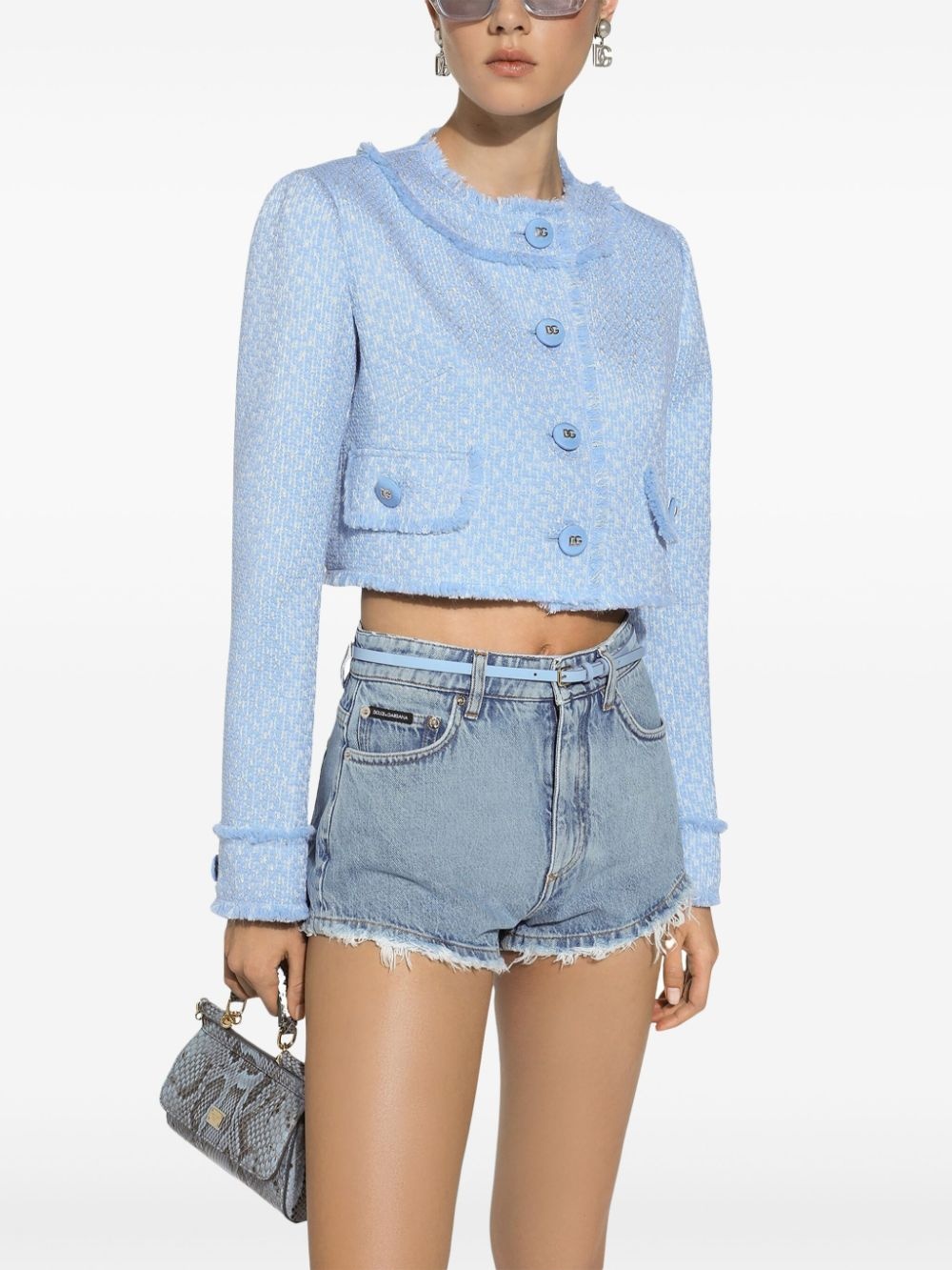 buttoned cropped jacket - 5