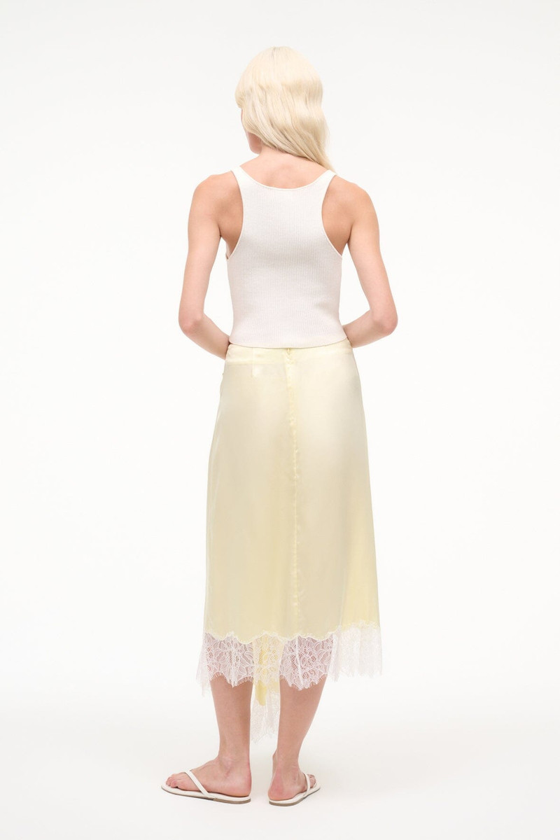 STAUD SONOMA SILK SKIRT KEY LIME 3