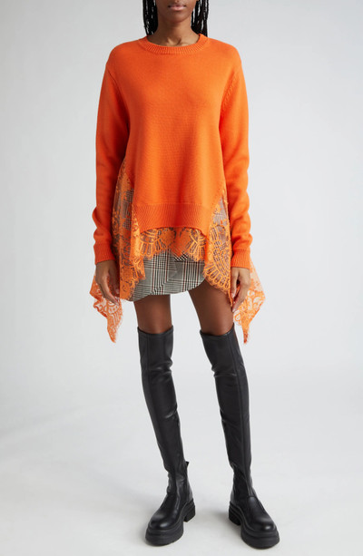 Monse Lace Inset Crewneck Sweater outlook