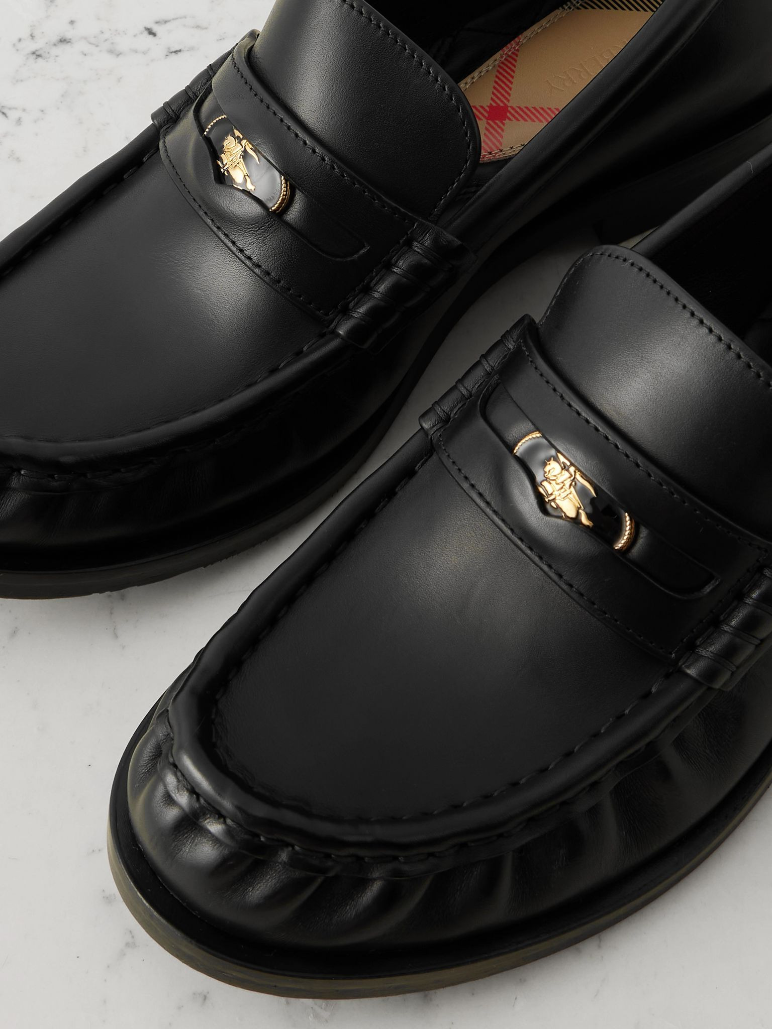 Leather penny loafers Black - 4