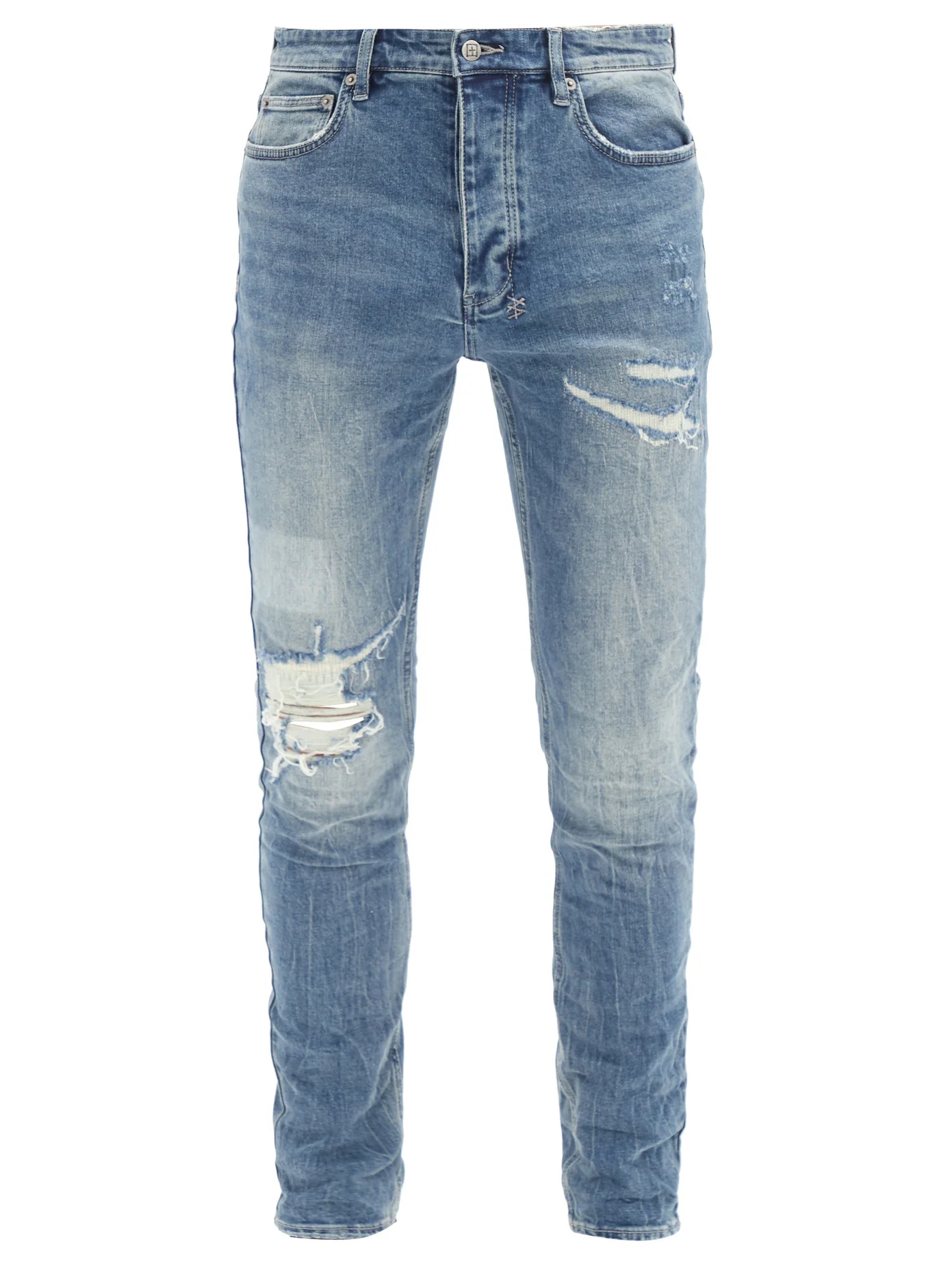 Chitch distressed slim-leg jeans - 1