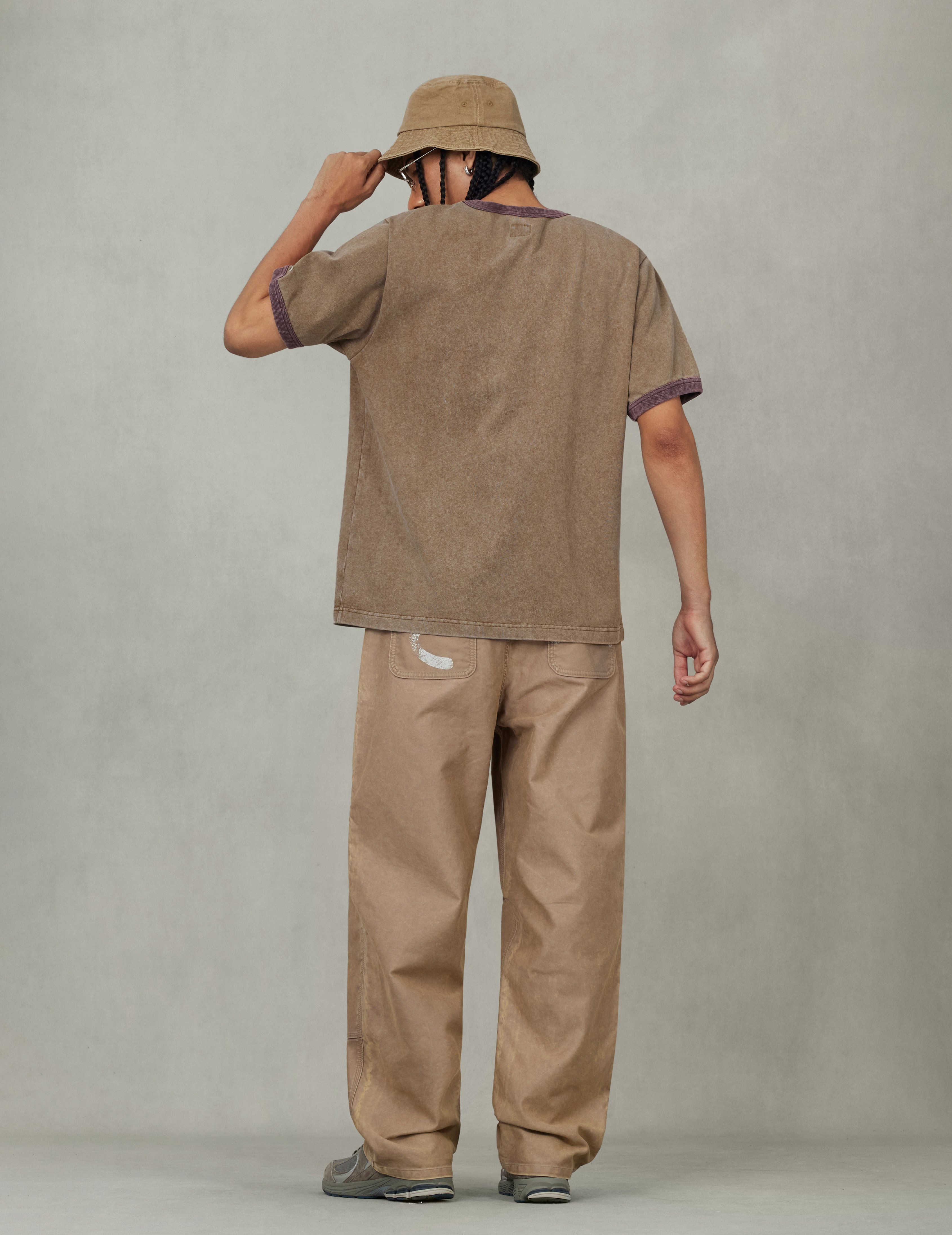 EVISU Workwear Print Relax Fit Ringer T-shirt - 6