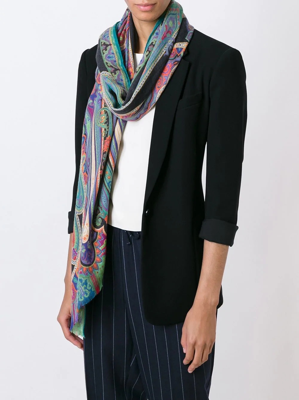 floral paisley print scarf   - 2