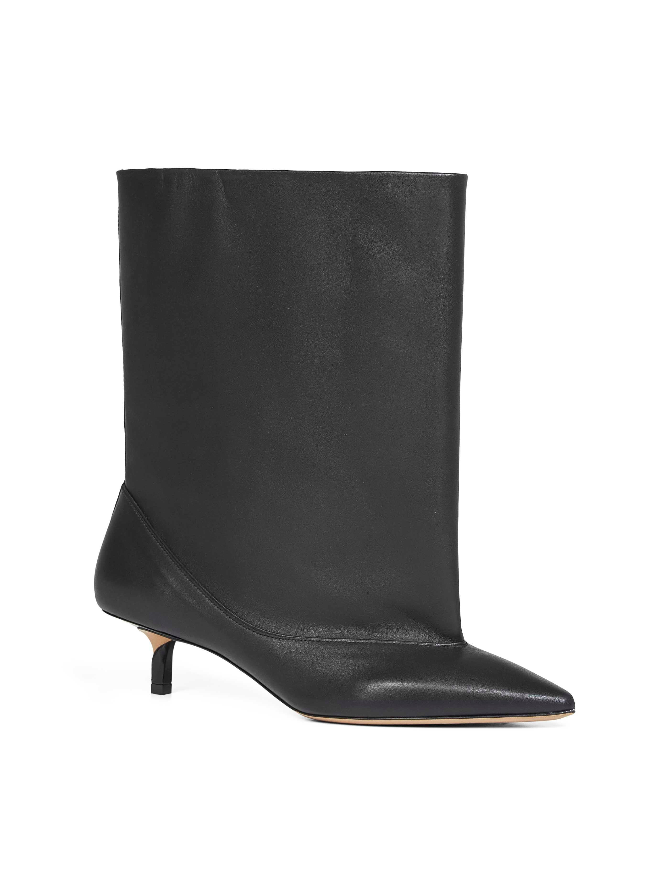 Black smooth leather wide The Tourni boots - 2