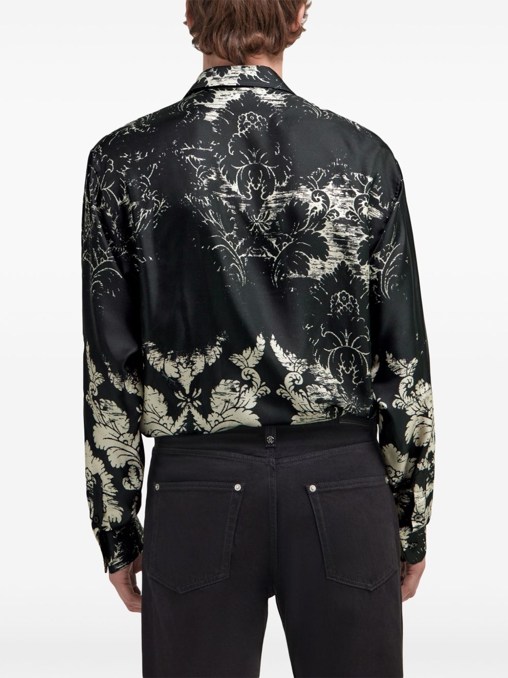 broccato-print shirt - 4
