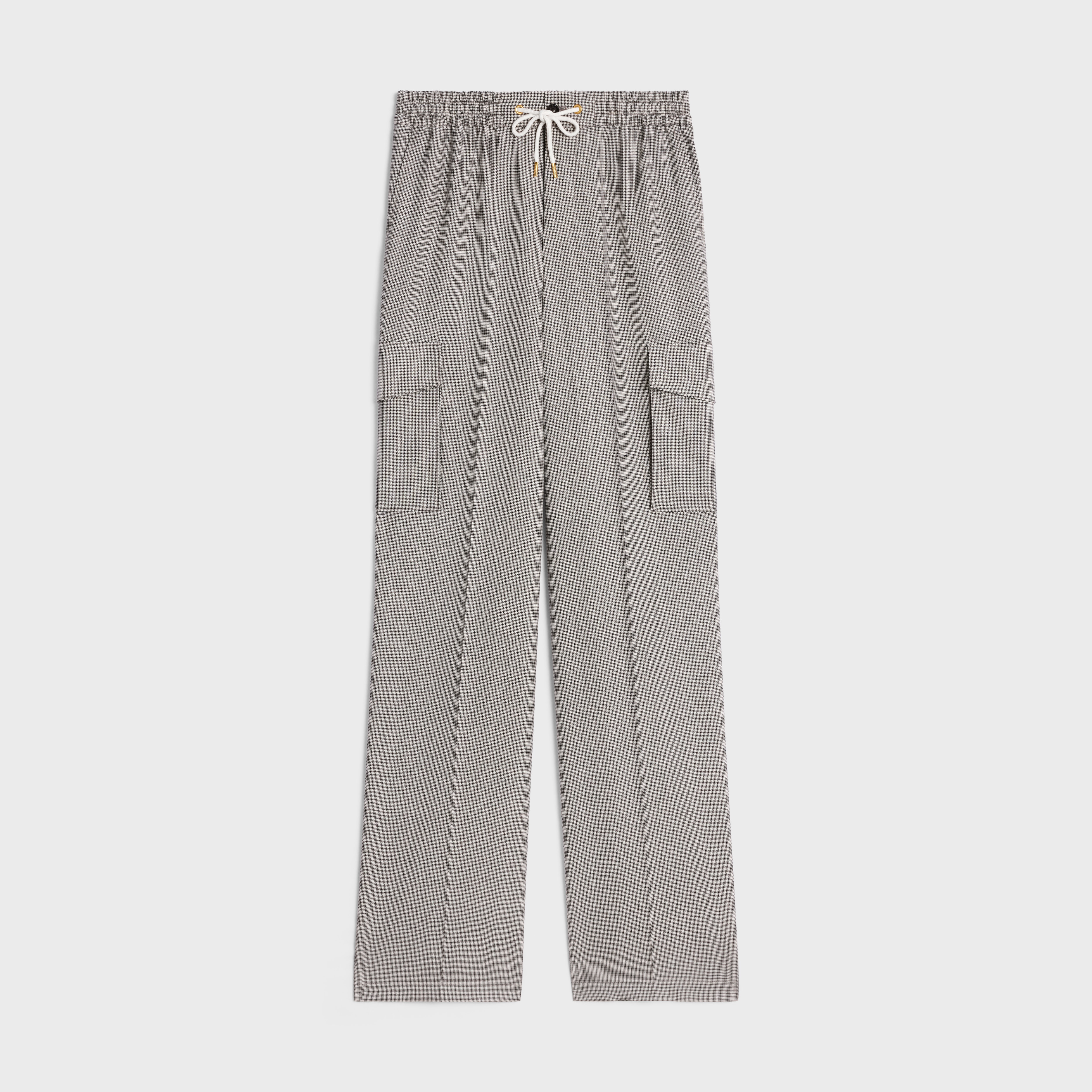 cargo pants in wool fabric - 1