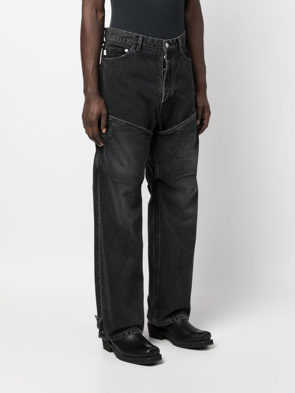straight-leg panelled jeans - 3